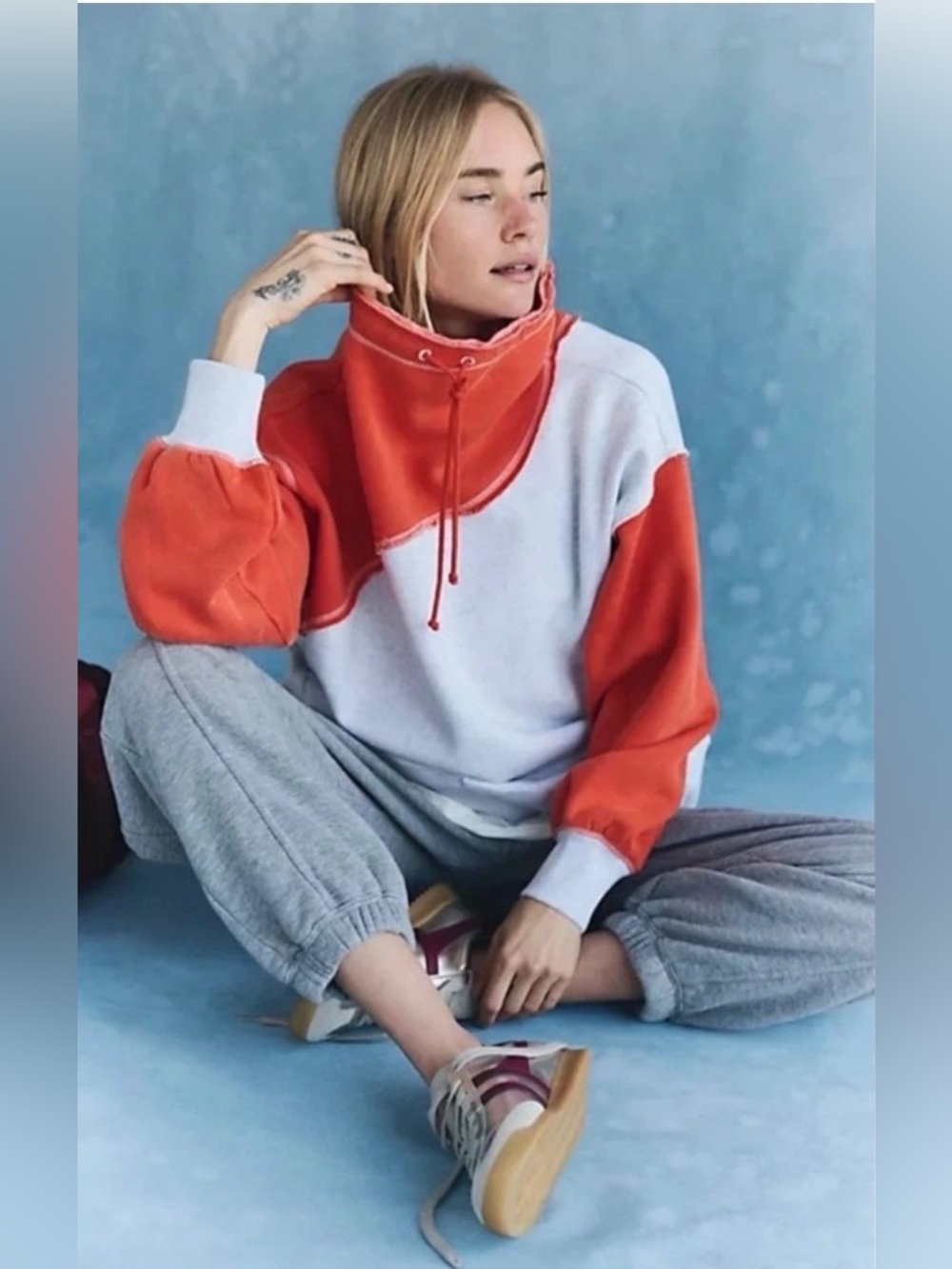 NWT Free People Home Stretch Colorblock Pullover
